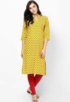 Shree Yellow Printed Kurta