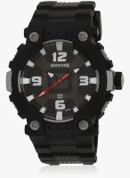 Sonata 77014Pp01 Black/Grey Analog Watch