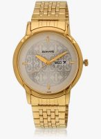 Sonata 77031Ym03 Golden/White Analog Watch