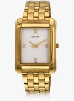 Sonata 7953Ym01 Golden/White Analog Watch