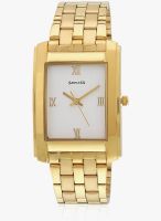 Sonata Nf7953Ym01J Golden/White Analog Watch