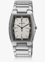 Sonata Ng7998sm02a Silver/White Analog Watch