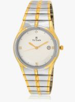 Titan 9314Bm01 Two Tone/Silver Analog Watch