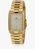 Titan Ne1318Ym02 Gold/Champagne Analog Watch