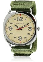 Titan Youth 9471Sp01J Green/Cream Analog Watch