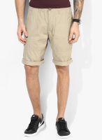 Tom Tailor Beige Solid Shorts