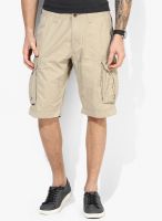 Tom Tailor Beige Solid Shorts