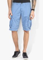 Tom Tailor Blue Solid Shorts