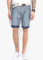 Tom Tailor Blue Solid Shorts