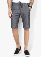 Tom Tailor Dark Grey Solid Shorts