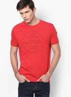 Tom Tailor Red Round Neck T-Shirt