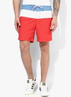 Tom Tailor Red Solid Shorts