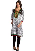 Vani White Printed Kurtis
