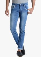 Vintage Washed Blue Slim Fit Jeans