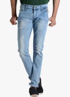 Vintage Washed Light Blue Slim Fit Jeans