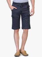 WYM Navy Blue Solid Shorts