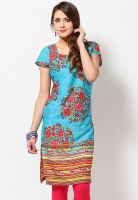 W Blue Printed Kurtis