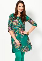 W Green Printed Kurtis