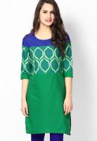 W Green Solid Kurtis