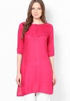 W Pink Solid Kurtas