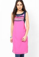 W Pink Solid Kurtas