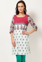 W White Printed Kurtis