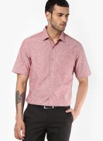 Wills Lifestyle Maroon Regular Fit Formal Shirt