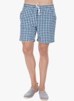 Zobello Aqua Blue Checked Swim Short