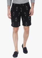 Zobello Black Printed Shorts