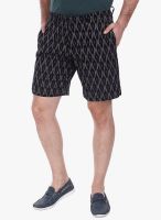 Zobello Black Printed Shorts