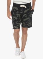 Zobello Black Printed Shorts