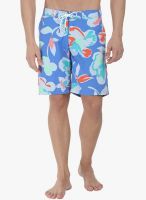 Zobello Blue Printed Swim Short