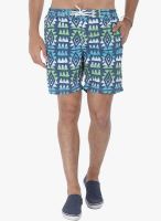 Zobello Blue Printed Swim Short