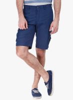 Zobello Blue Solid Shorts