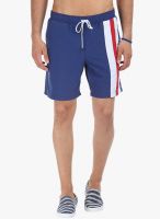 Zobello Blue Solid Shorts
