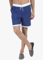Zobello Blue Solid Shorts