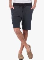 Zobello Dark Grey Solid Shorts