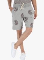 Zobello Grey Printed Shorts