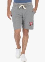Zobello Grey Solid Shorts
