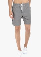 Zobello Grey Solid Shorts