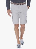 Zobello Grey Solid Shorts