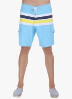 Zobello Light Blue Striped Swim Short