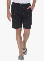 Zobello Navy Blue Printed Shorts