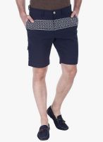 Zobello Navy Blue Printed Shorts