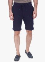 Zobello Navy Blue Printed Shorts Zobello Navy Blue Printed Shorts