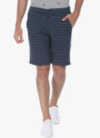 Zobello Navy Blue Printed Shorts