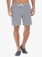 Zobello Navy Blue Printed Swim Short