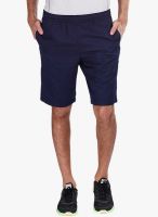 Zobello Navy Blue Solid Shorts
