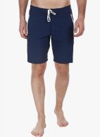 Zobello Navy Blue Solid Swim Short