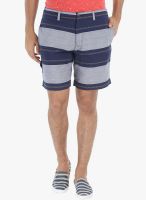 Zobello Navy Blue Striped Shorts